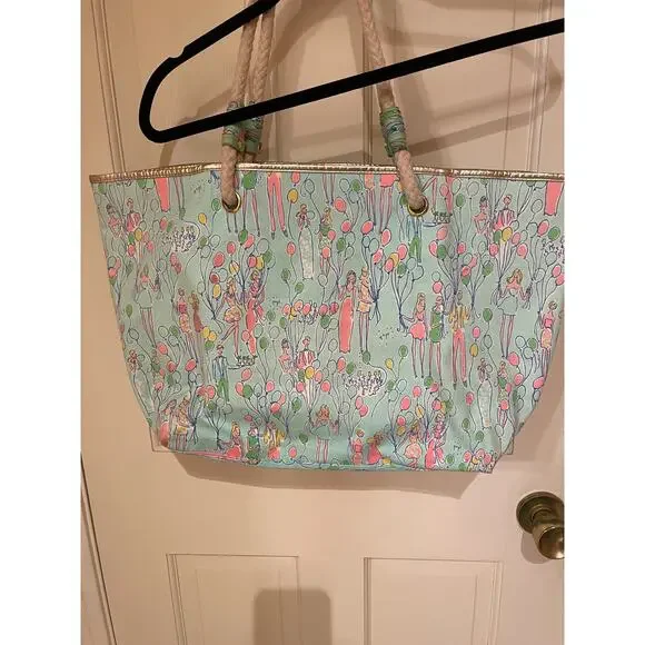 Lilly Pulitzer GUC-Pop Blue Beach Tote - Picture 2 of 8